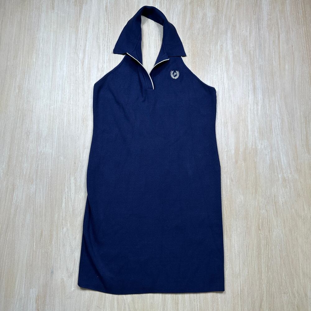 Victoria's Secret PINK Midnight Navy Polo Halter Preppy Tennis Mini Dress XL